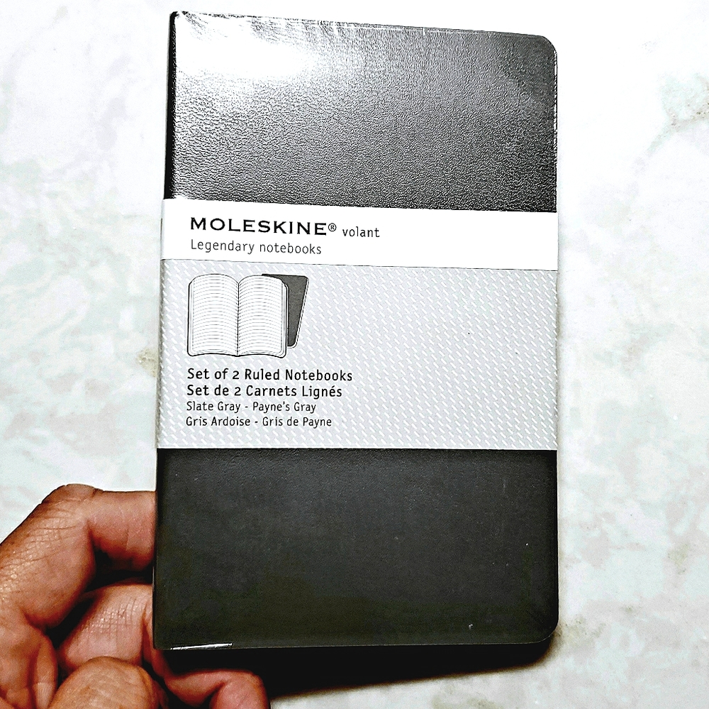 NEW: Moleskine Set of 2 Ruled Notebook Slate Gray